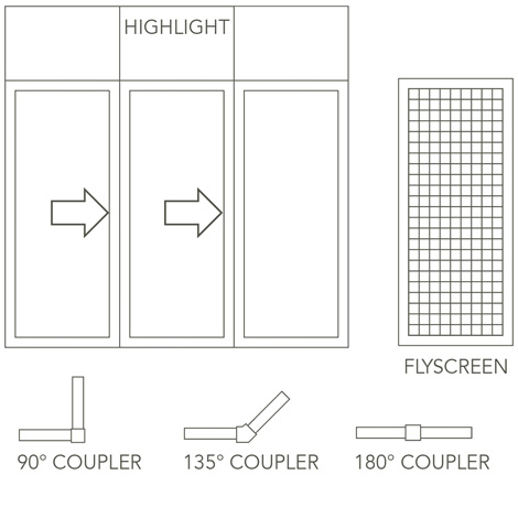 584 URBAN RESEDENTIAL 3 PANEL STACKER DOOR | Complete Doors Sydney